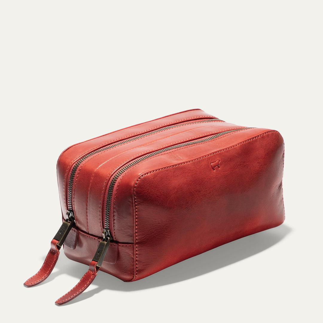 Professional Leather Travel Kit – Luxury Full-Grain Italian Toiletry Bag