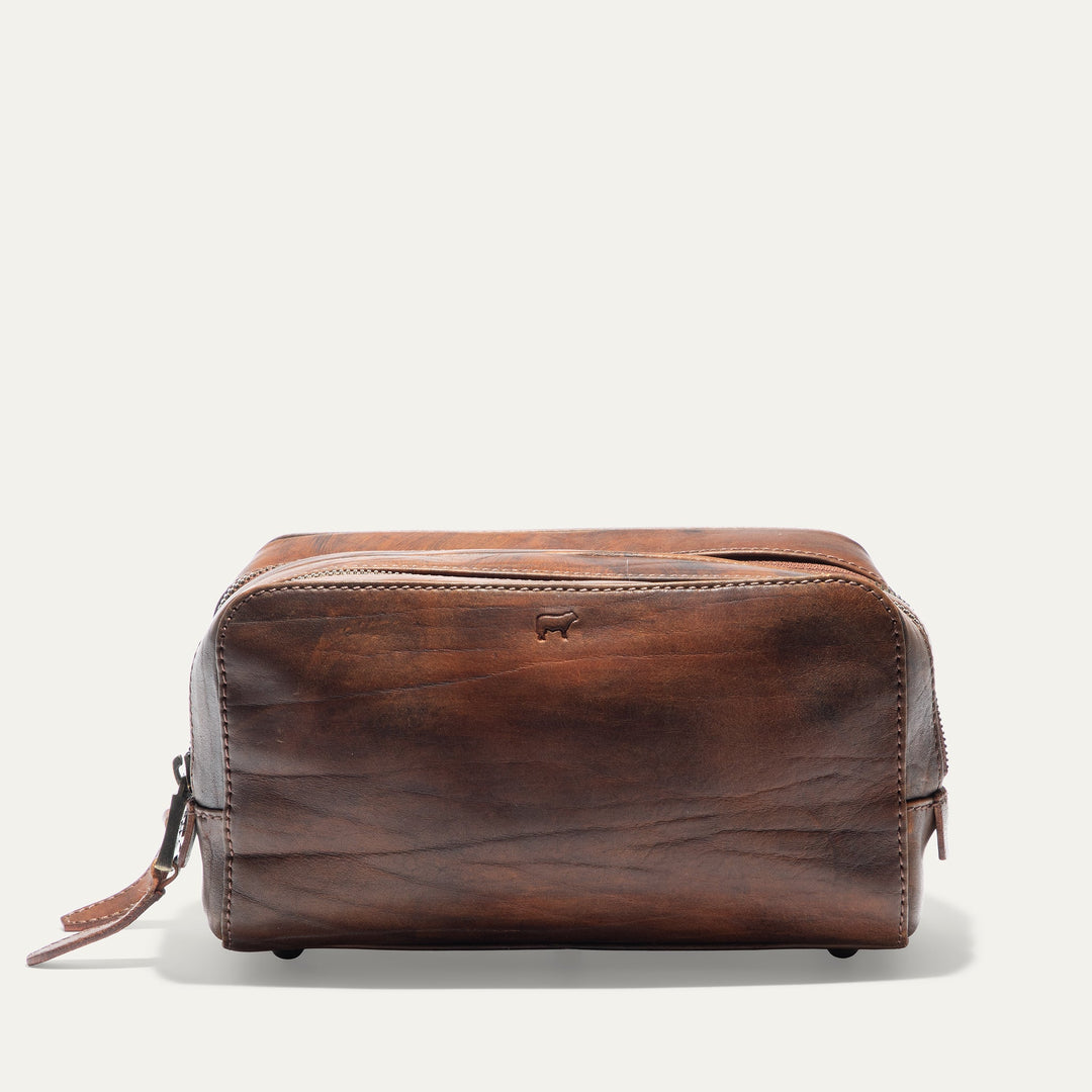 Professional Leather Travel Kit – Luxury Full-Grain Italian Toiletry Bag