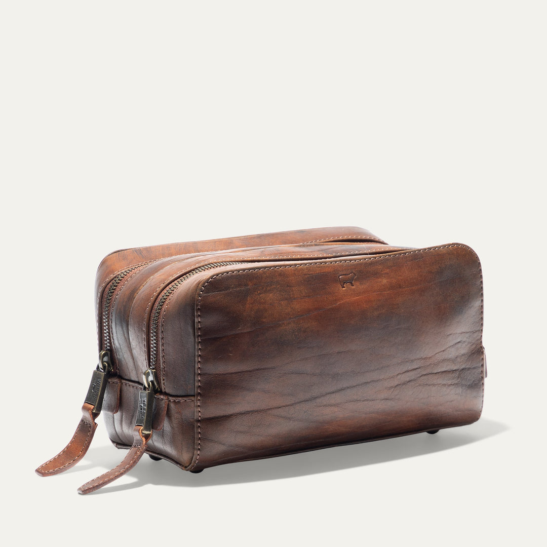 Professional Leather Travel Kit – Luxury Full-Grain Italian Toiletry Bag