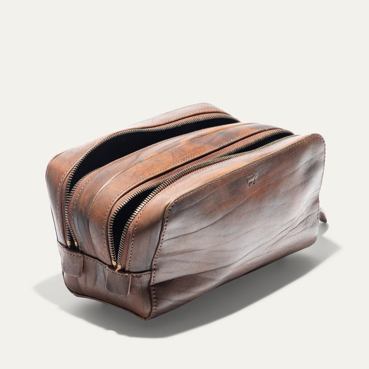 Professional Leather Travel Kit – Luxury Full-Grain Italian Toiletry Bag