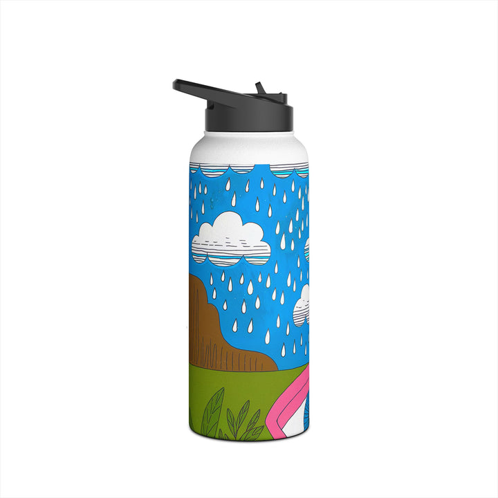 Stainless Steel Water Bottle, Standard Lid - Crying in the Rain