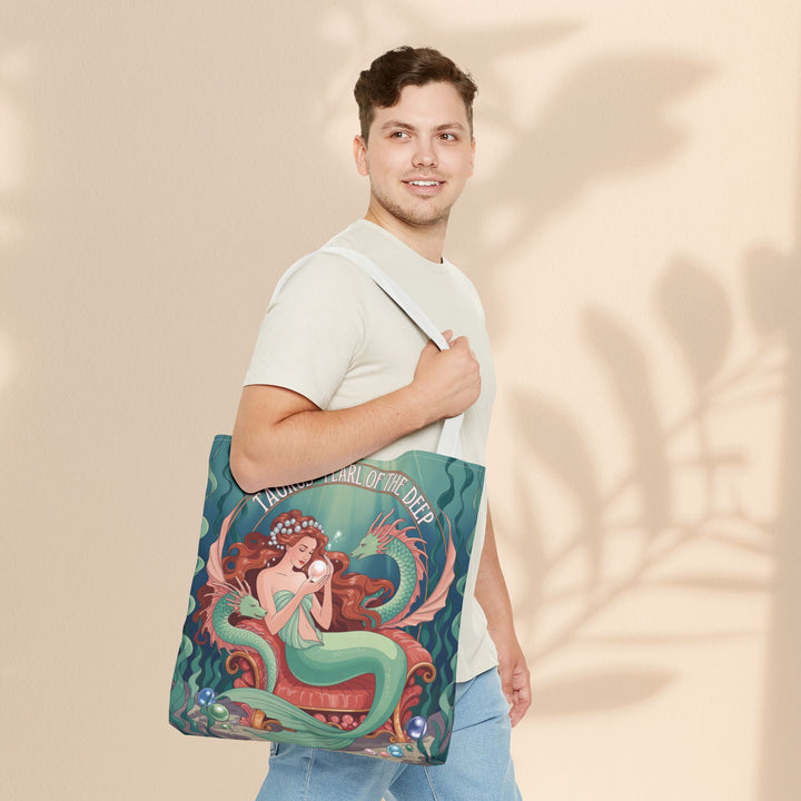 Taurus Mermaid Tote Bag, Taurus Zodiac, Ocean Lover Gift, Beach Accessory, Astrology Decor, Unique Shopping Bag