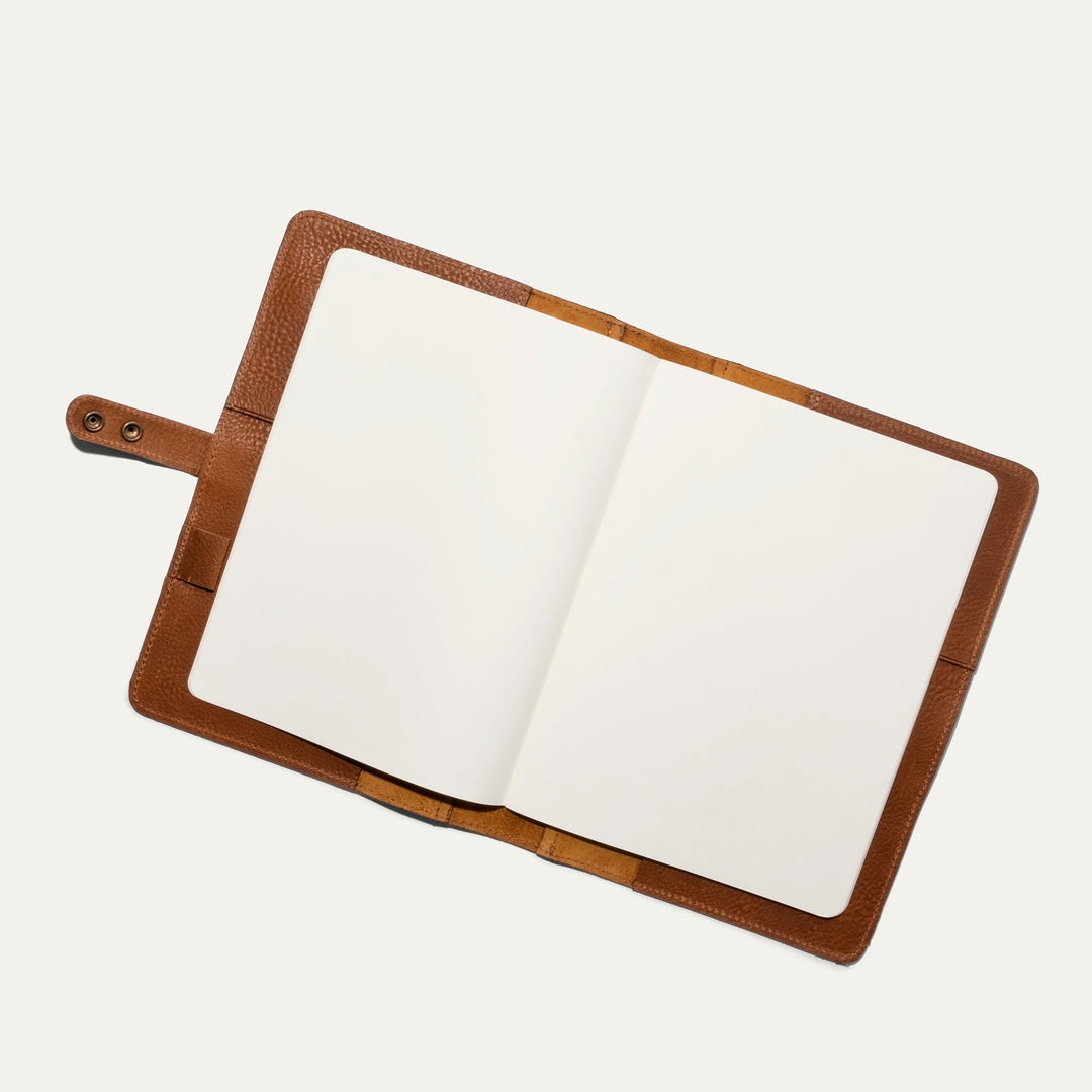Large Leather Journal Cover – Full-Grain Leather Notebook Organizer