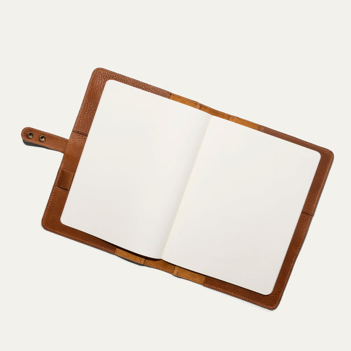 Large Leather Journal Cover – Full-Grain Leather Notebook Organizer
