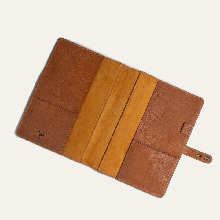Large Leather Journal Cover – Full-Grain Leather Notebook Organizer