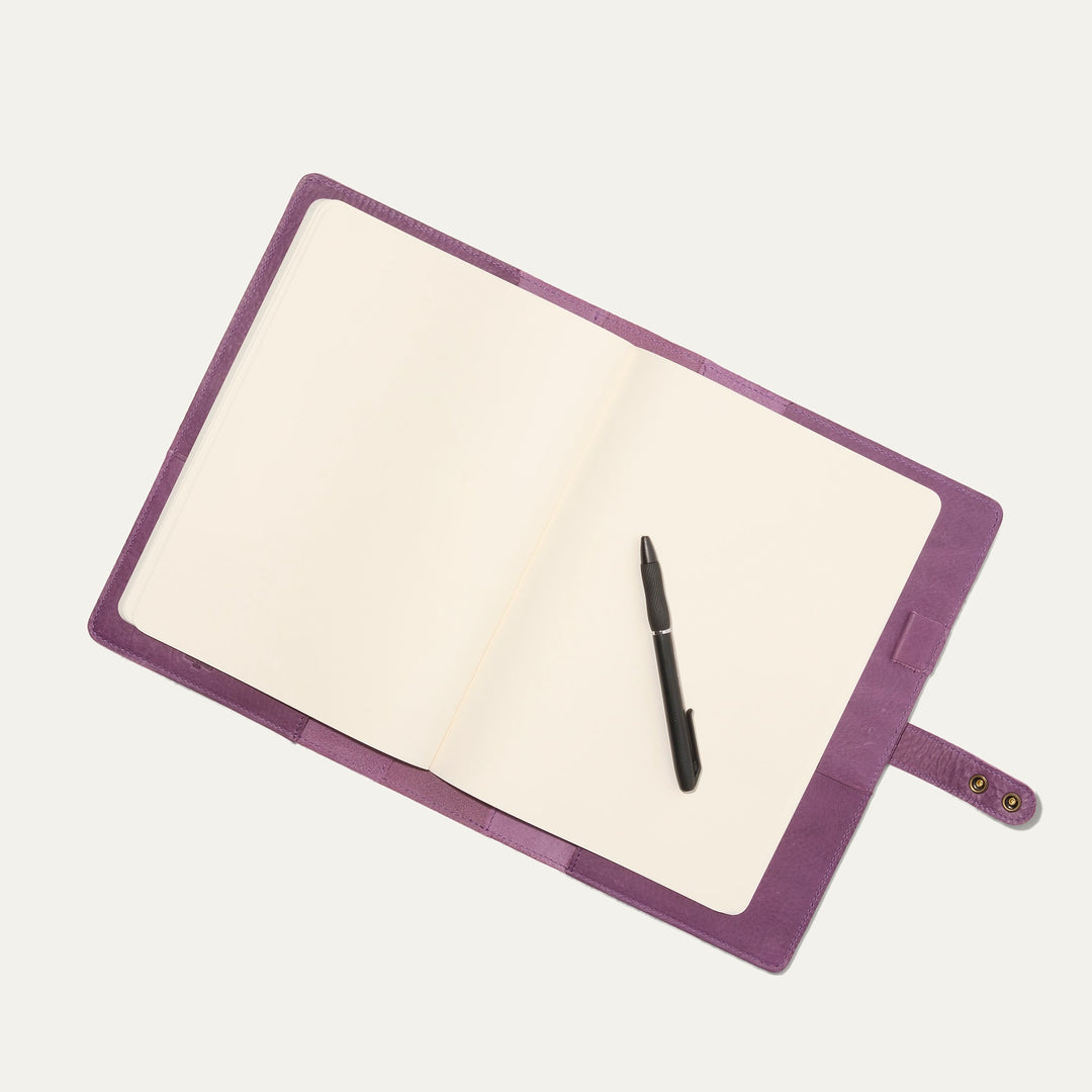 Large Leather Journal Cover – Full-Grain Leather Notebook Organizer