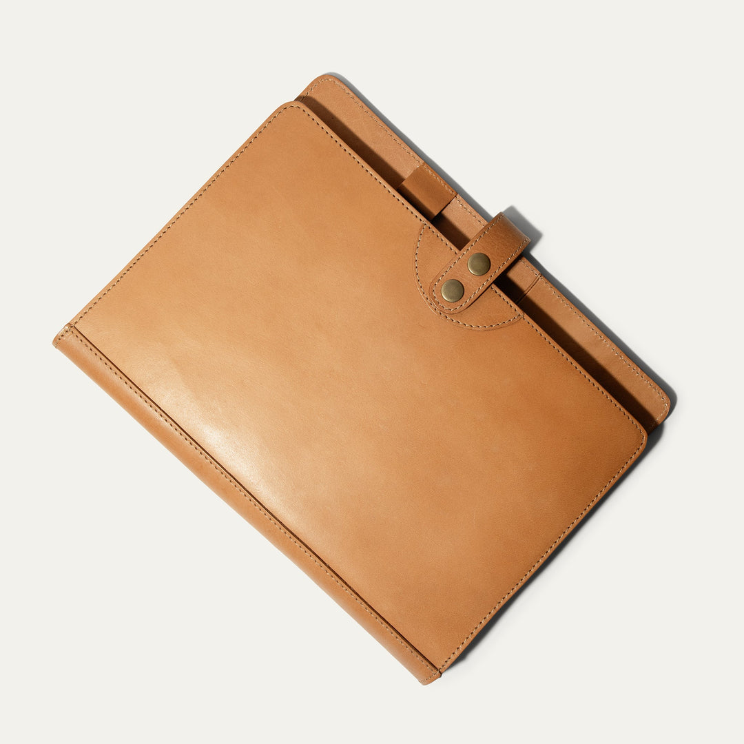 Large Leather Journal Cover – Full-Grain Leather Notebook Organizer
