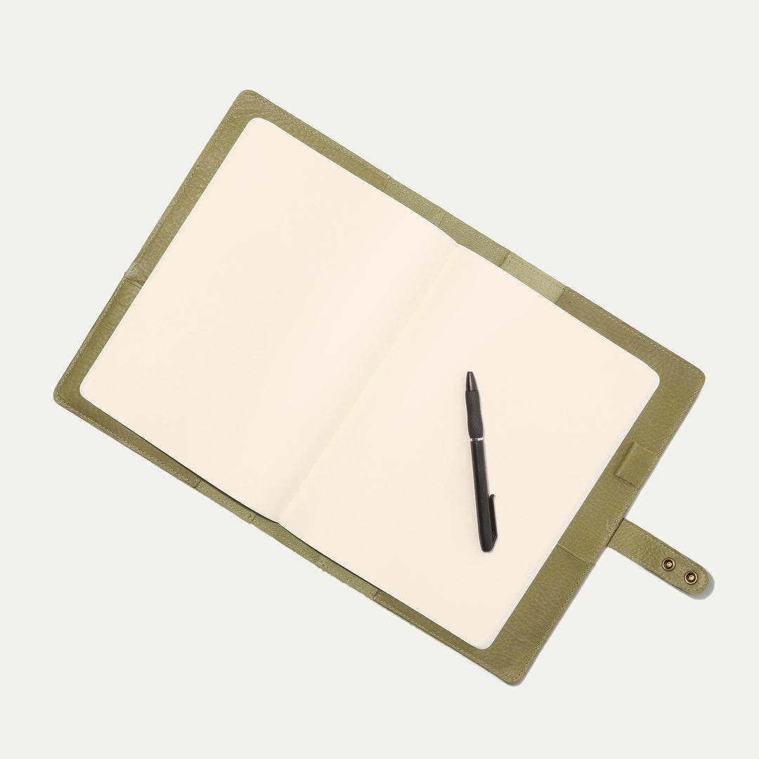 Large Leather Journal Cover – Full-Grain Leather Notebook Organizer