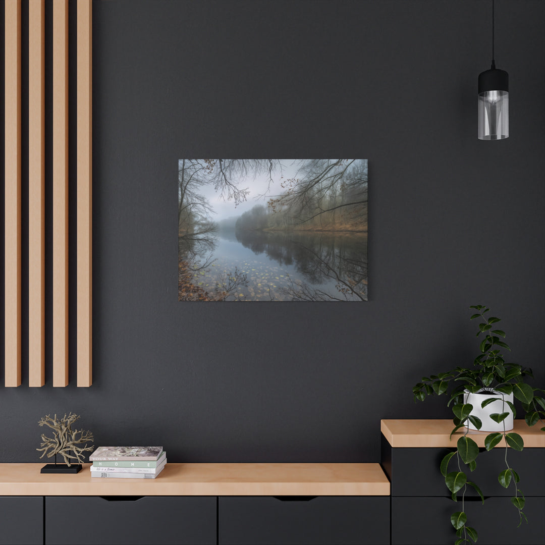 Foggy River Landscape Canvas Print – Nature Wall Art