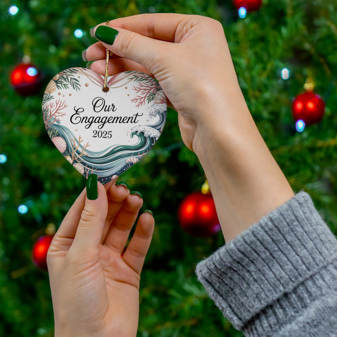 Ceramic Ornament, Coastal Engagement Keepsake