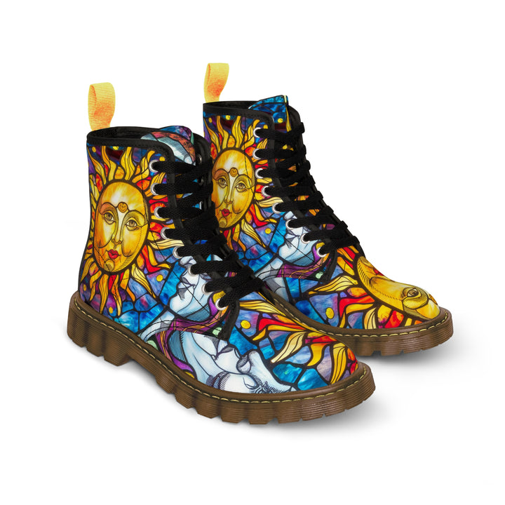 Women's Canvas Boots - Sun and Moon