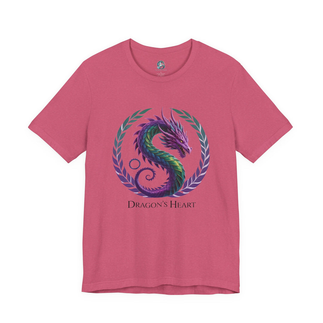 Mythical Dragon's Heart Unisex Tee, Fantasy Shirt, Gift for Gamers, Unique Dragon Design, Casual Wear, Dragon Lover's Apparel