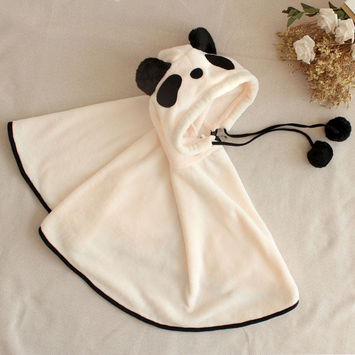 Kids’ Panda Hooded Cape with Pocket