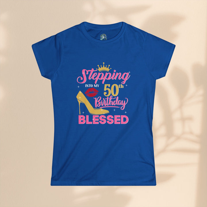 Women’s Birthday Tee, 50th Birthday Shirt, Blessed Birthday Top, Fun Celebration T-Shirt, Gift for Her, Party Outfit
