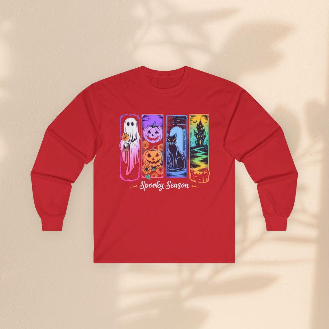 Spooky Season Long Sleeve Tee, Halloween Apparel, Ghost T-Shirt
