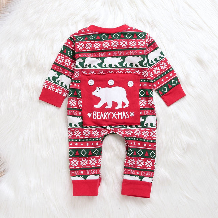 Baby Christmas Santa Plaid Romper Jumpsuit