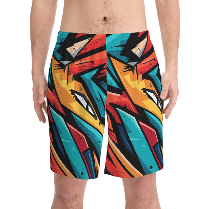 Men's Elastic Beach Shorts - Bold