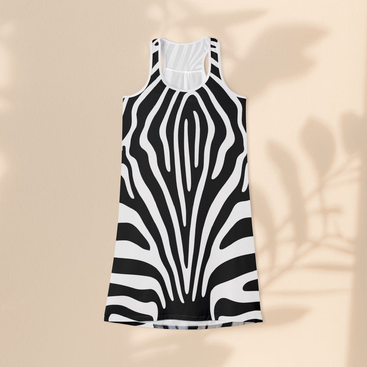 Zebra Stripe Racerback Dress — Black & White Animal Print
