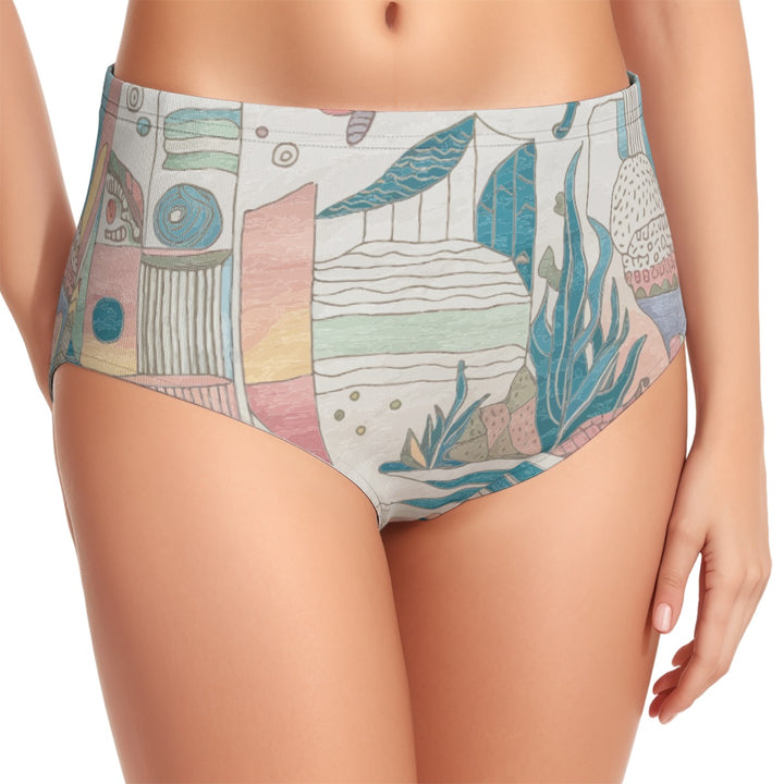 Ocean Print Women's Swimsuit Set With HalterDive into summer style with the beautiful Ocean Print Wo