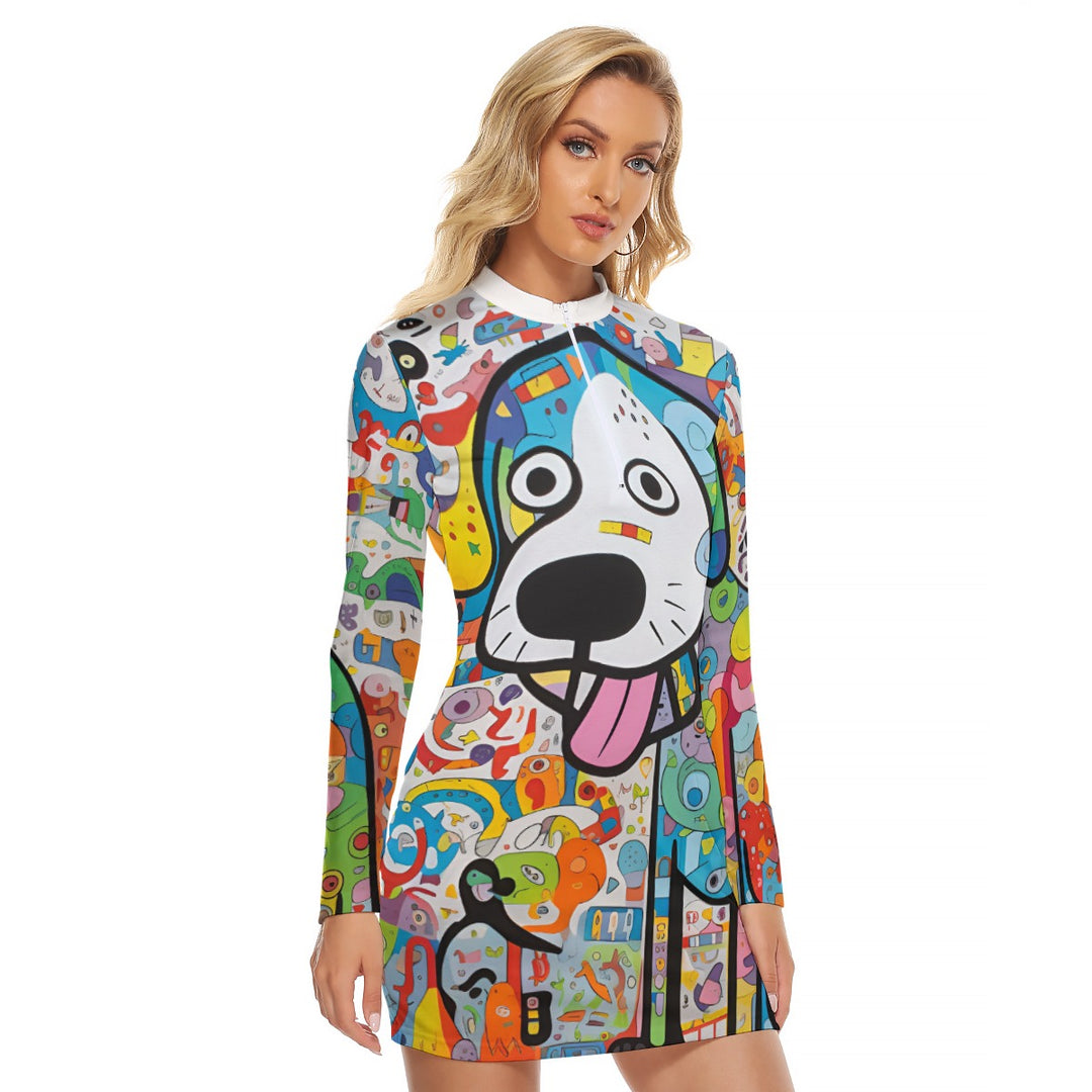 Doggie Pal Women's Zip Front Tight Dress
