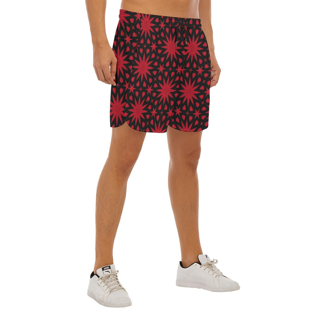 Red Star Pattern Men's Shorts