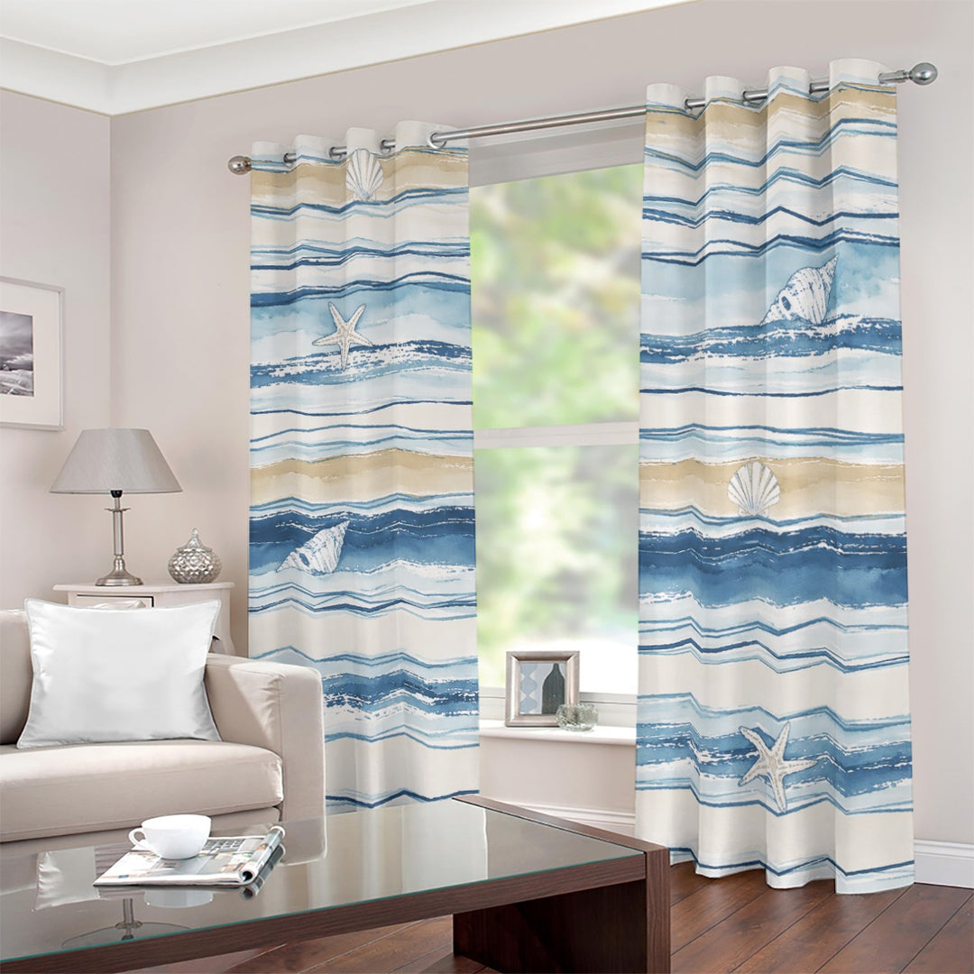Sailing Bliss Blackout Grommet Curtains | Coastal 2-Panel Set