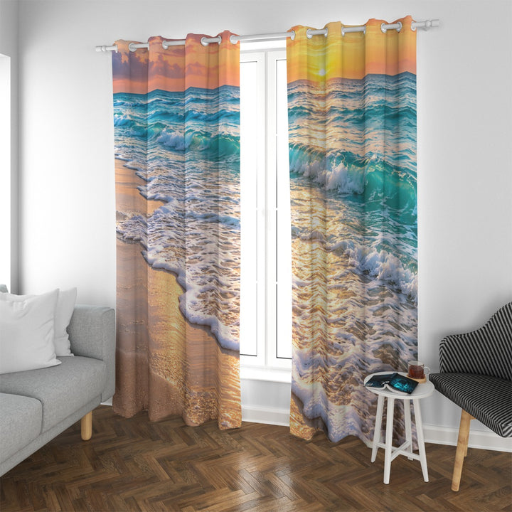 Ocean Sunset Blackout Grommet Curtains | 265(gsm)