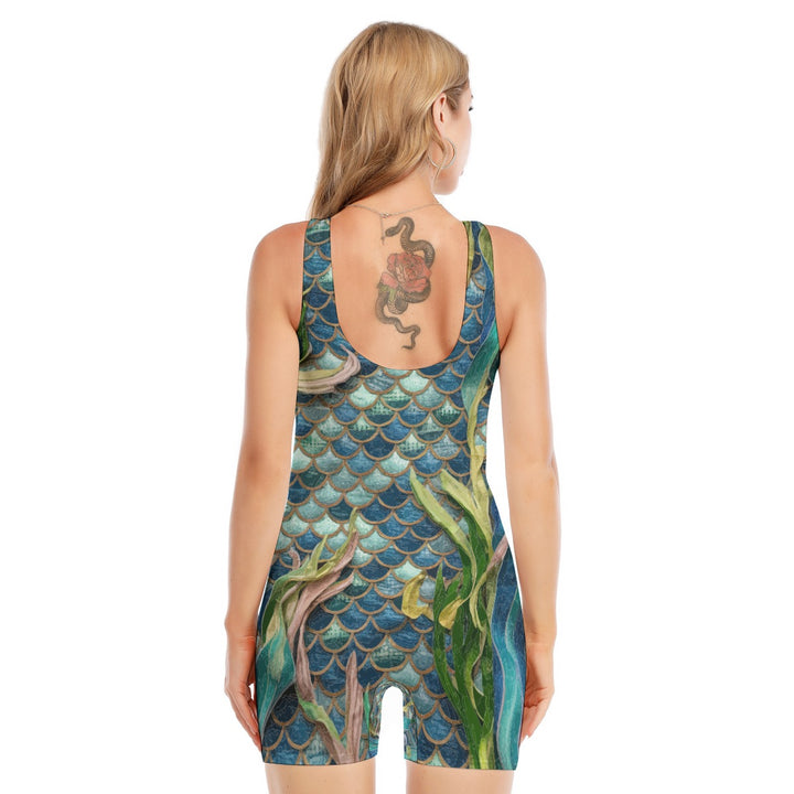 Mermaid Scale Women’s Sleeveless One-Piece Swimsuit