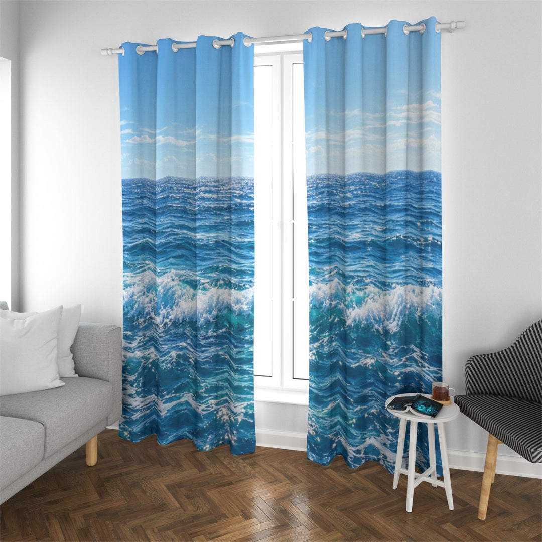Blue Ocean Blackout Grommet Curtains | 265(gsm)