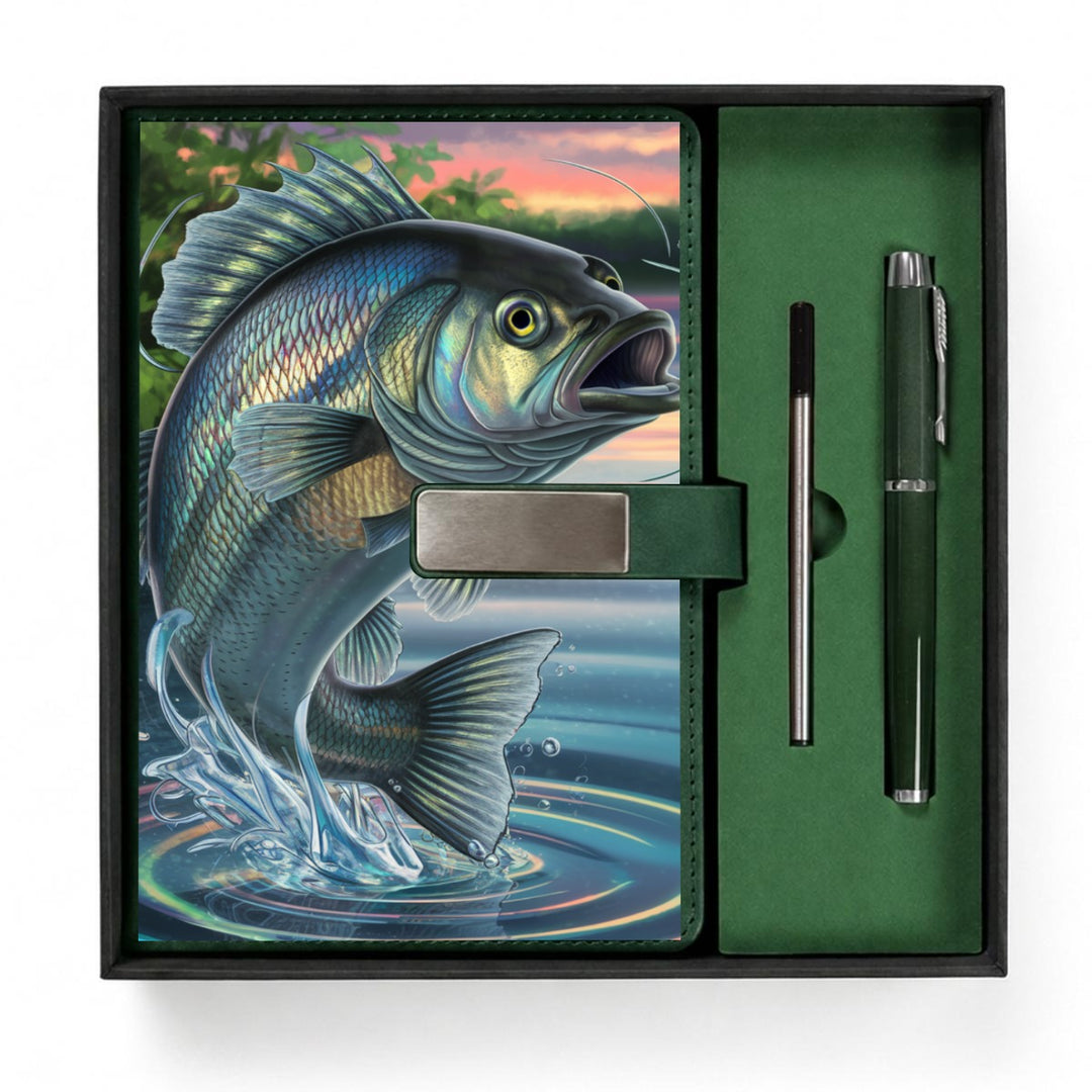 Fisherman's Delight Notebook Gift Set with Metal Pen