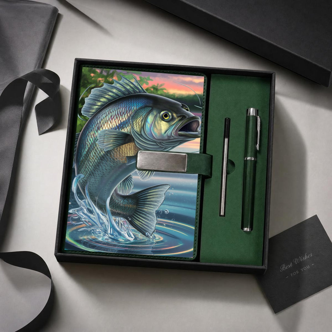 Fisherman's Delight Notebook Gift Set with Metal Pen