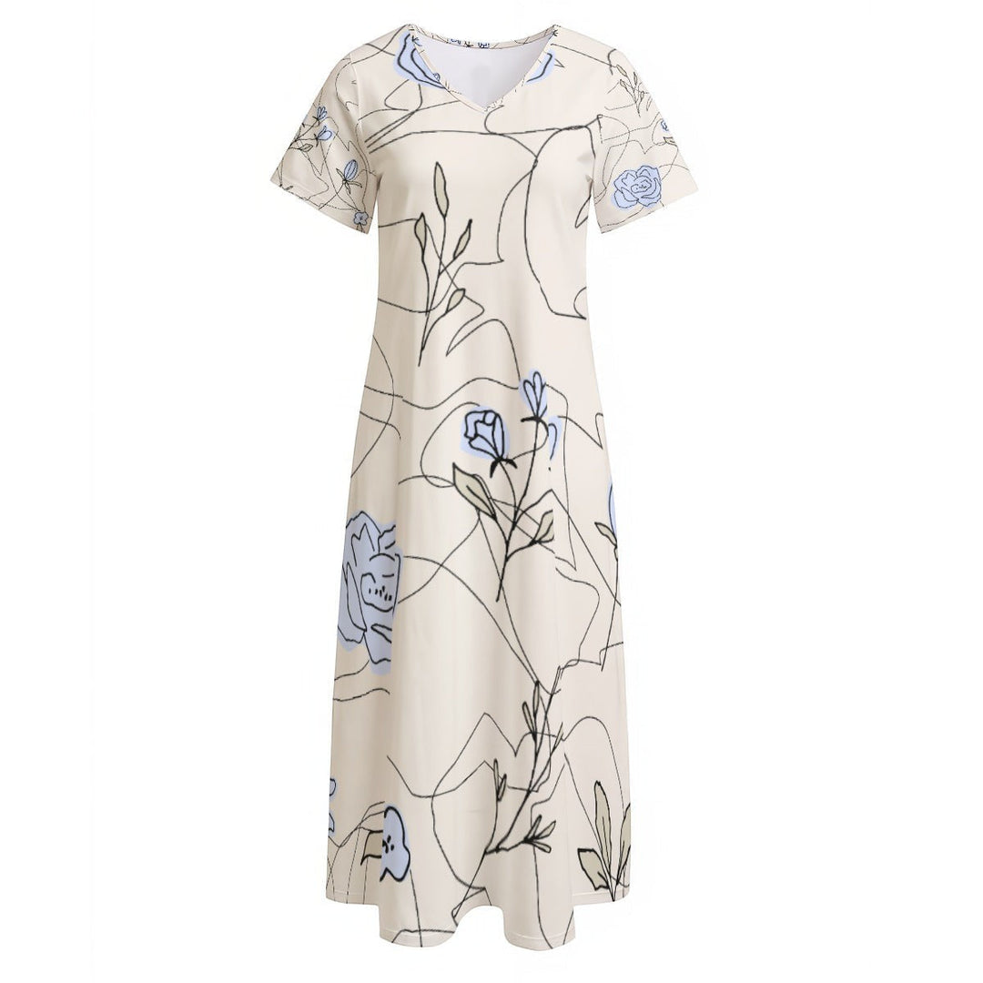 Summer Breeze Women’s V-Neck Dress With Side Slit
