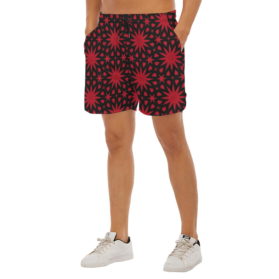Red Star Pattern Men's Shorts