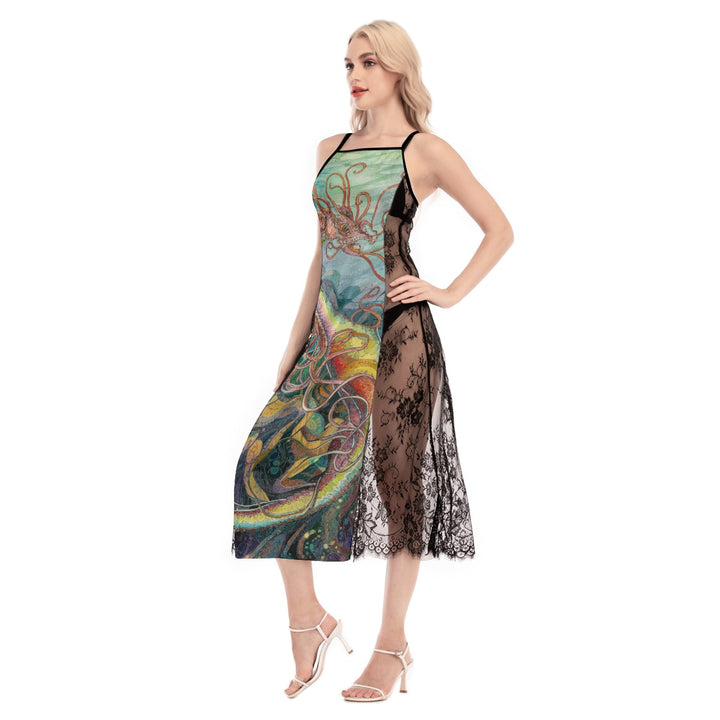 Sea Dragon Women's Lace Cami Cross Back Dress Sleepwear