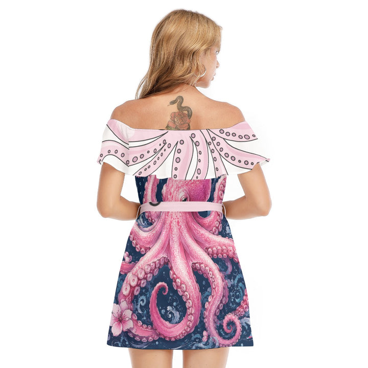 Octopus Pretty Women’s Off-Shoulder Ruffle Dress