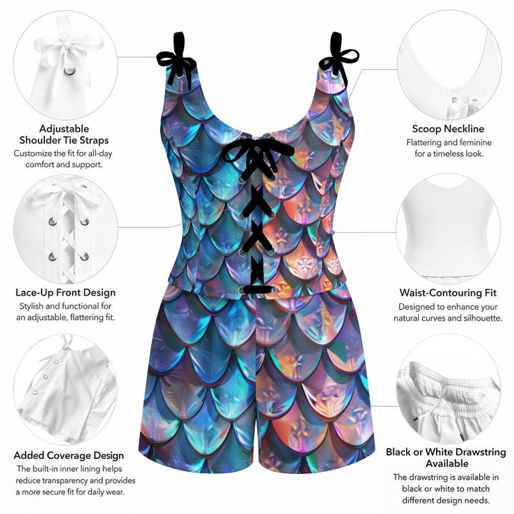 Mermaid Scale Shapewear Shorts Set