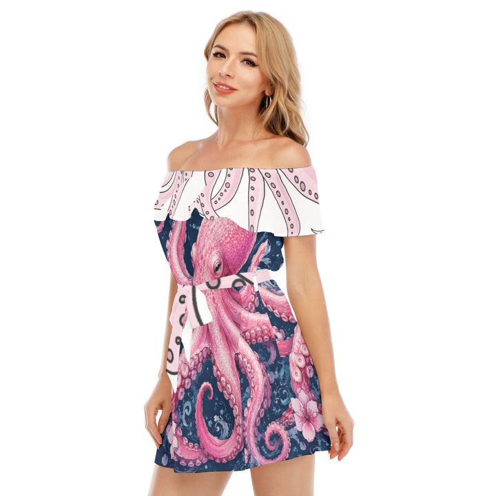 Octopus Pretty Women’s Off-Shoulder Ruffle Dress