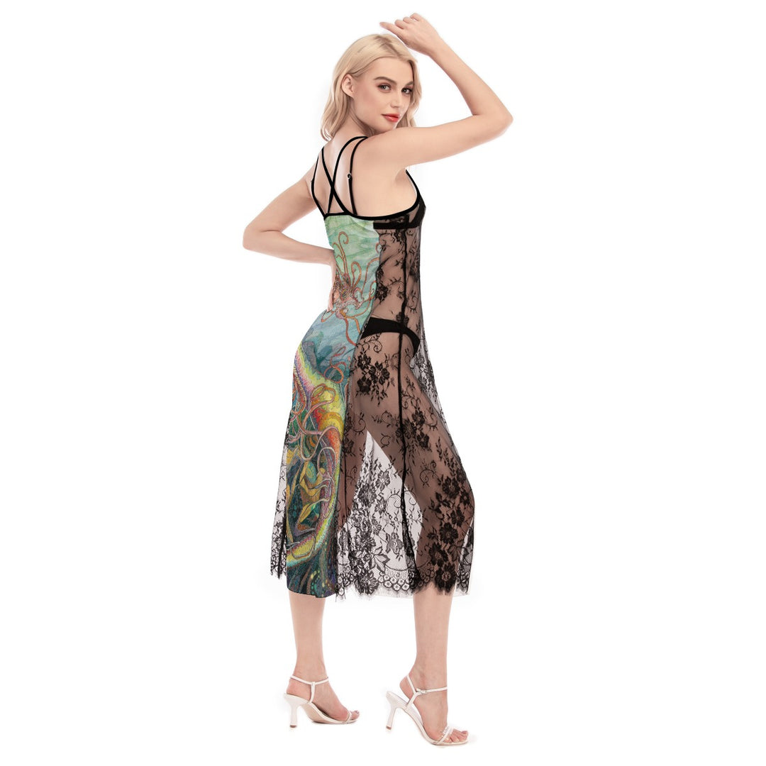 Sea Dragon Women's Lace Cami Cross Back Dress Sleepwear