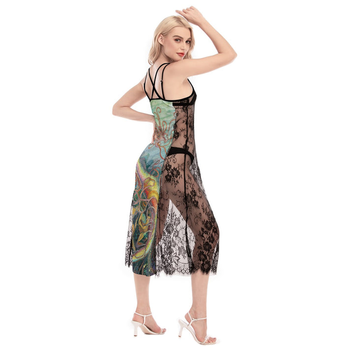 Sea Dragon Women's Lace Cami Cross Back Dress Sleepwear