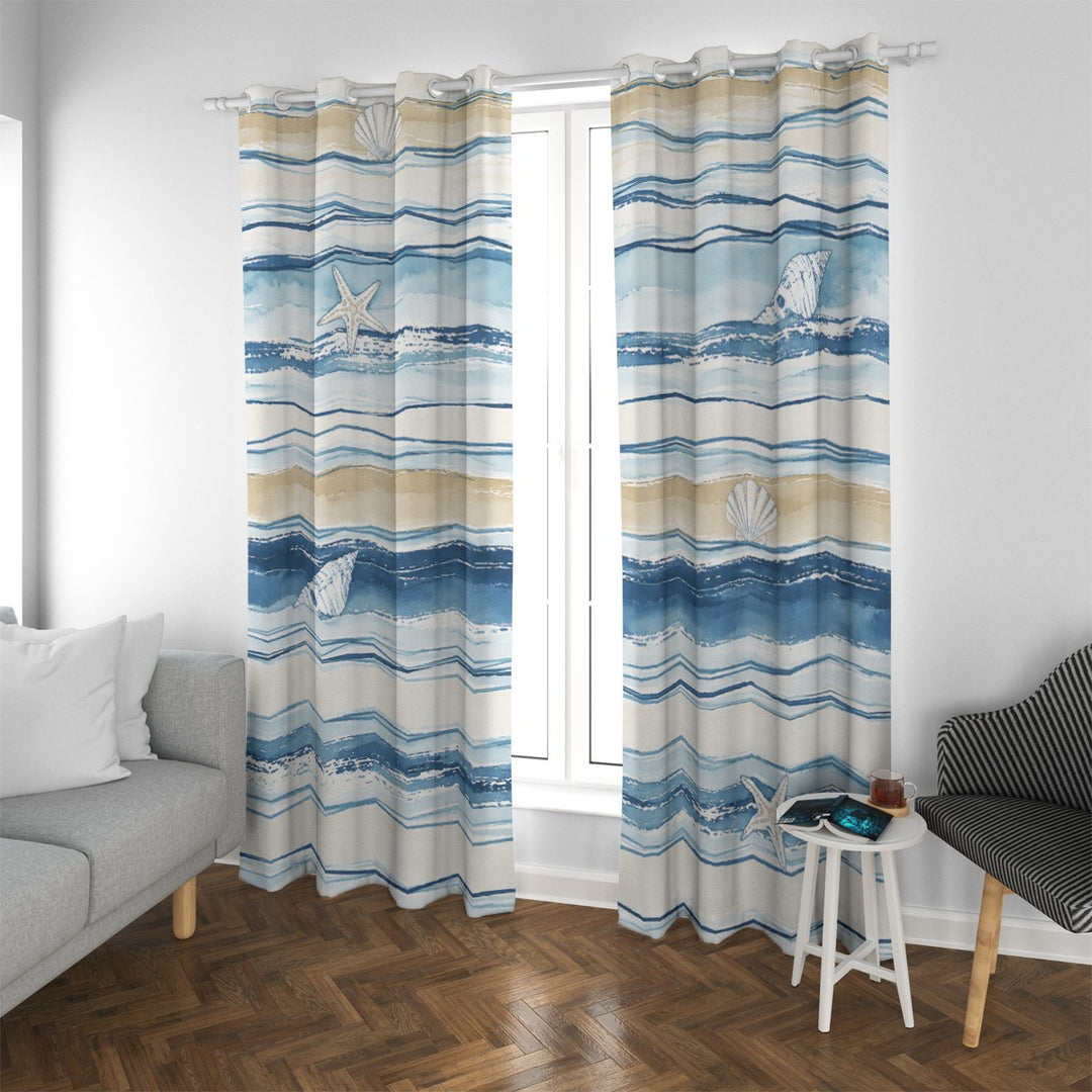 Sailing Bliss Blackout Grommet Curtains | Coastal 2-Panel Set