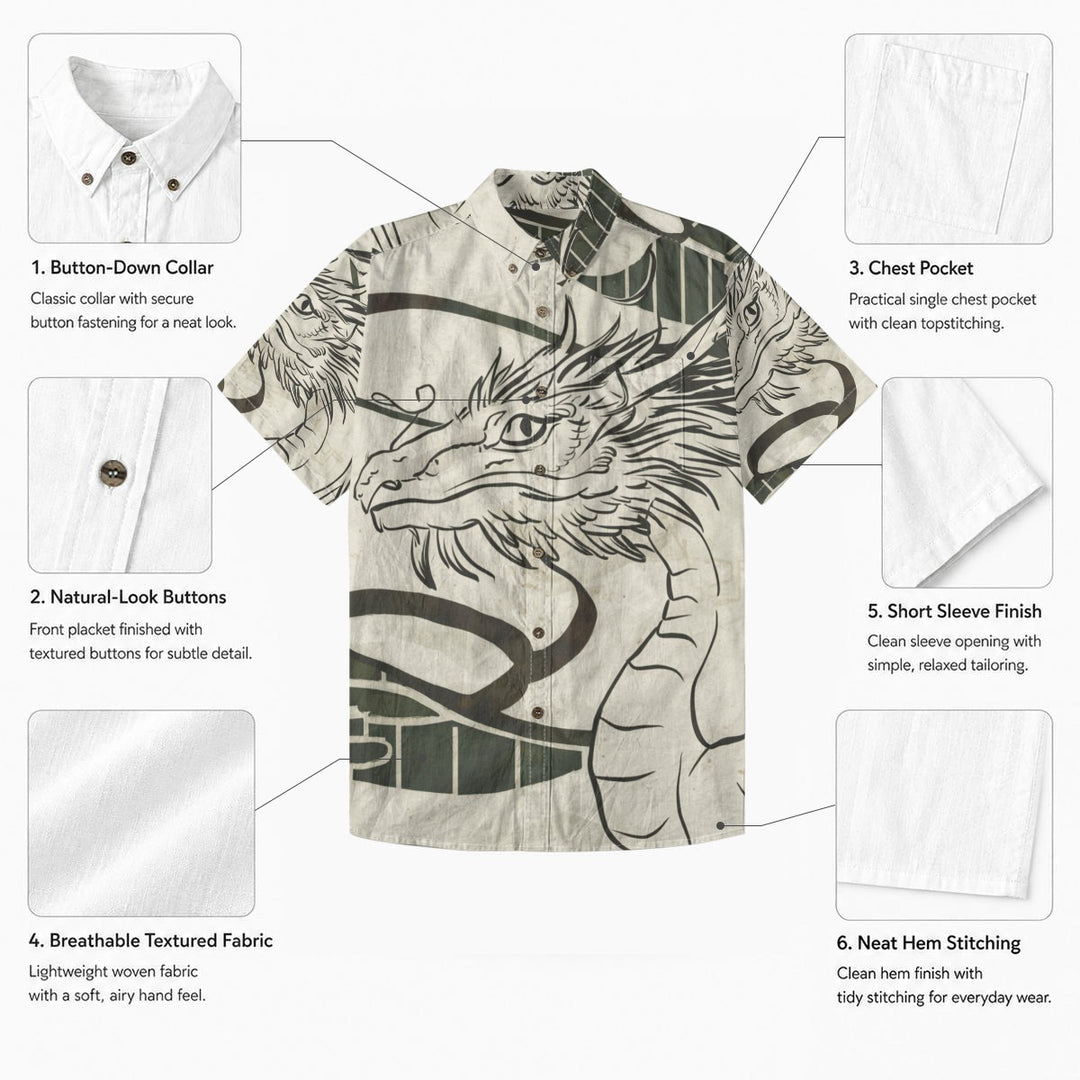 Dragon Sway Men's Breathable Cotton Shirt