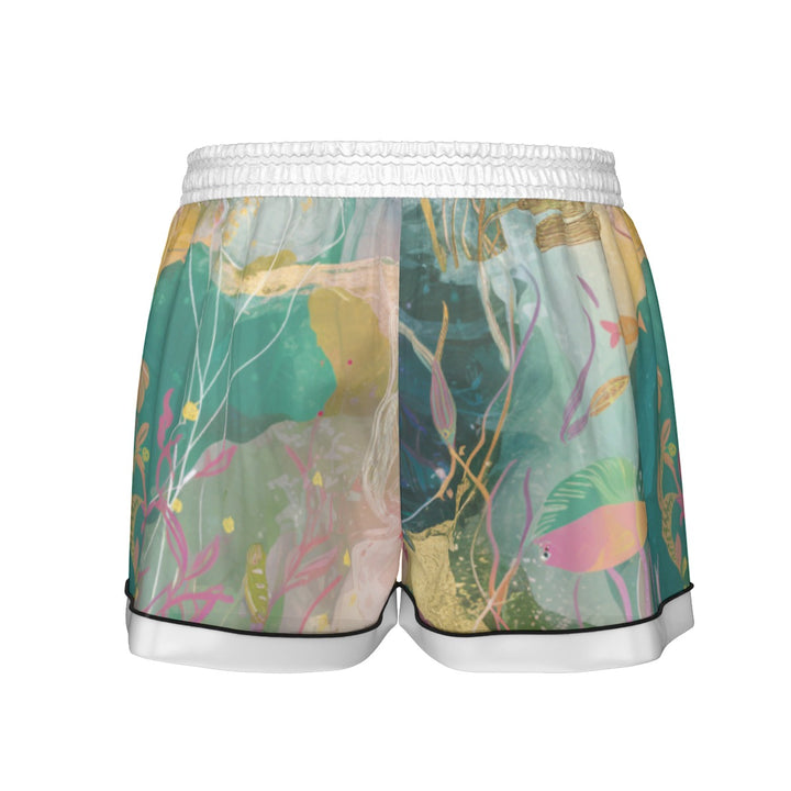 Ocean Life Women's Imitation Silk Pajama Set With Short Sleeve