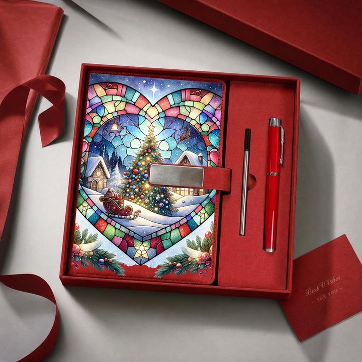 Merry Christmas Notebook Gift Set with Metal Pen