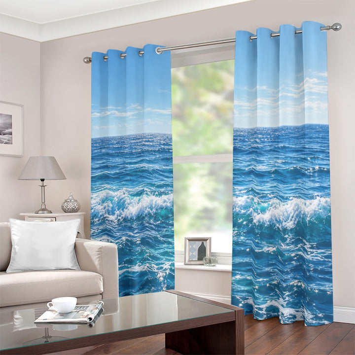 Blue Ocean Blackout Grommet Curtains | 265(gsm)