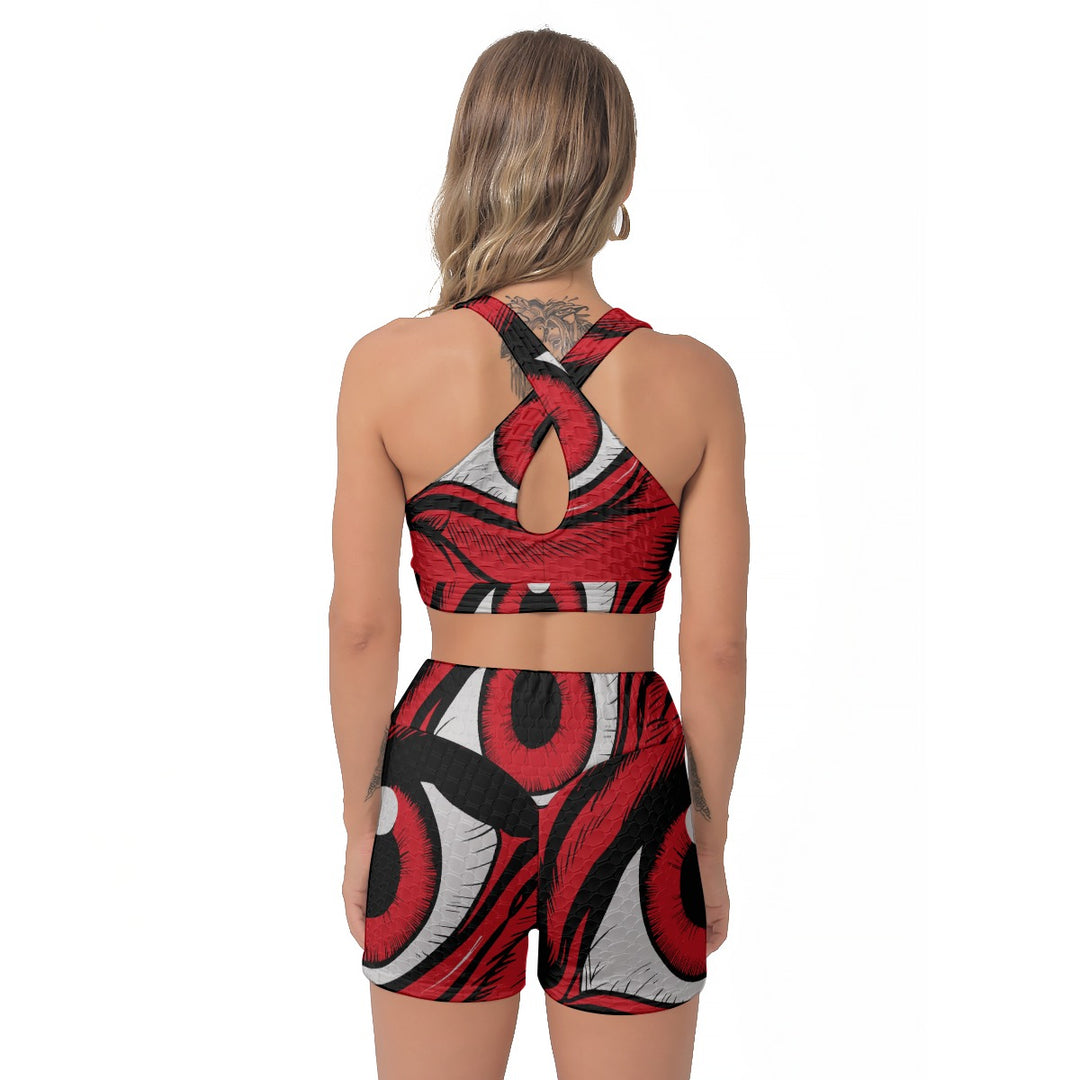 Red Eye Women’s Sports Bra and Shorts Set