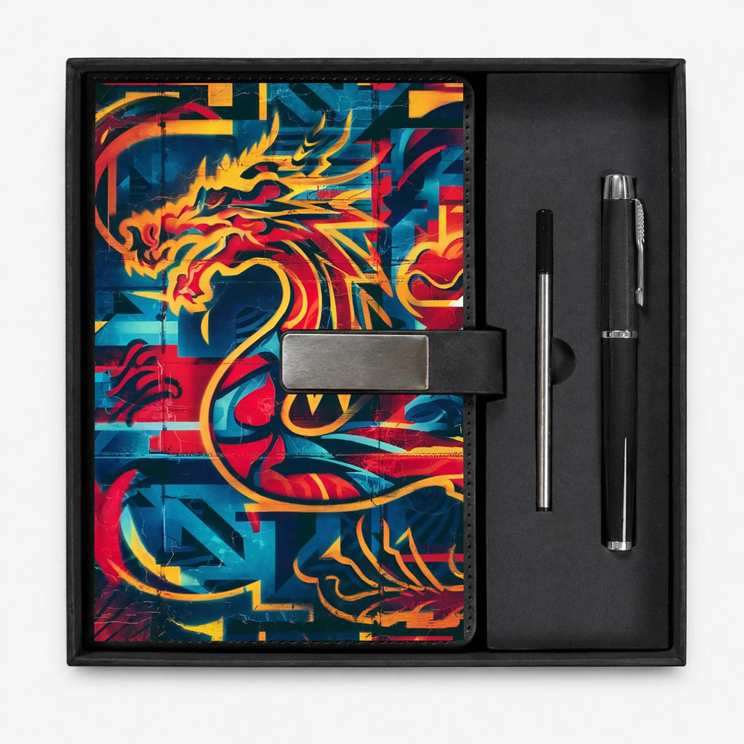 Dragon Run Notebook Gift Set with Metal Pen
