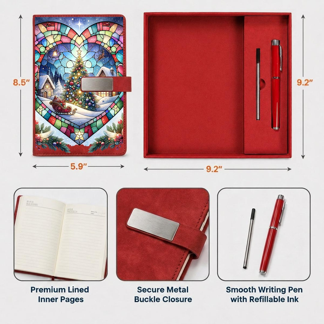 Merry Christmas Notebook Gift Set with Metal Pen