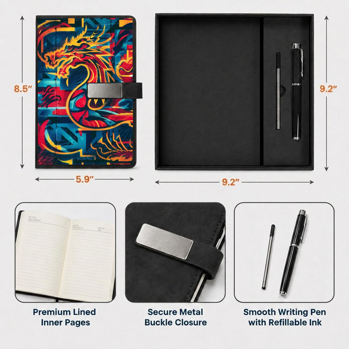 Dragon Run Notebook Gift Set with Metal Pen