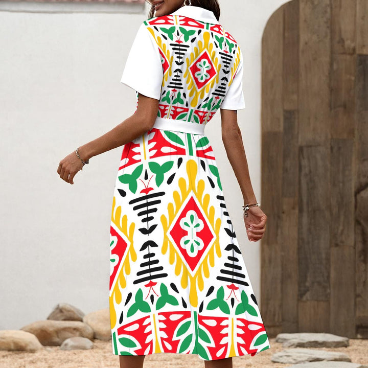 My Tribe Women's Shirt Dress with Waist Tie