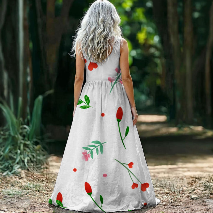Cherry Blossom Love Women’s Sleeveless Maxi Dress